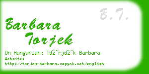 barbara torjek business card